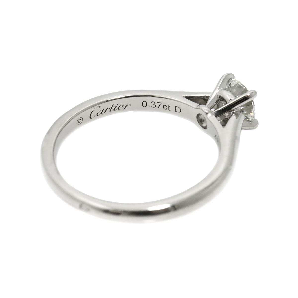 Diamond 0.37ct H/VVS2/EX Ring Pt Size48 4.5(US)