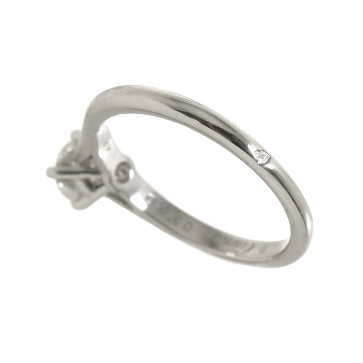 Diamond 0.37ct H/VVS2/EX Ring Pt Size48 4.5(US)