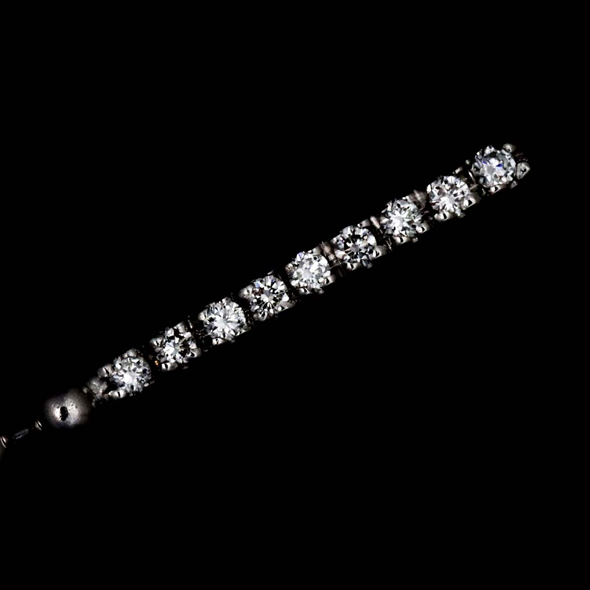 Logo Diamond Earrings Pierced 18K White Gold 750