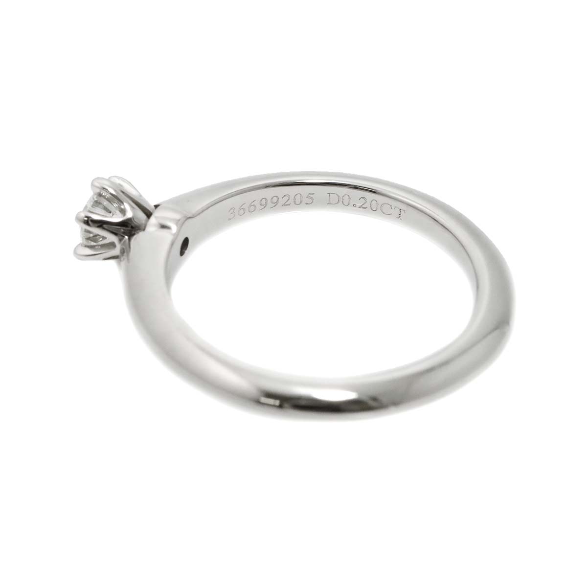 TIFFANY CO. Diamond 0.20ct F/VS1/3EX Ring Platinum Size3.75-4(US)