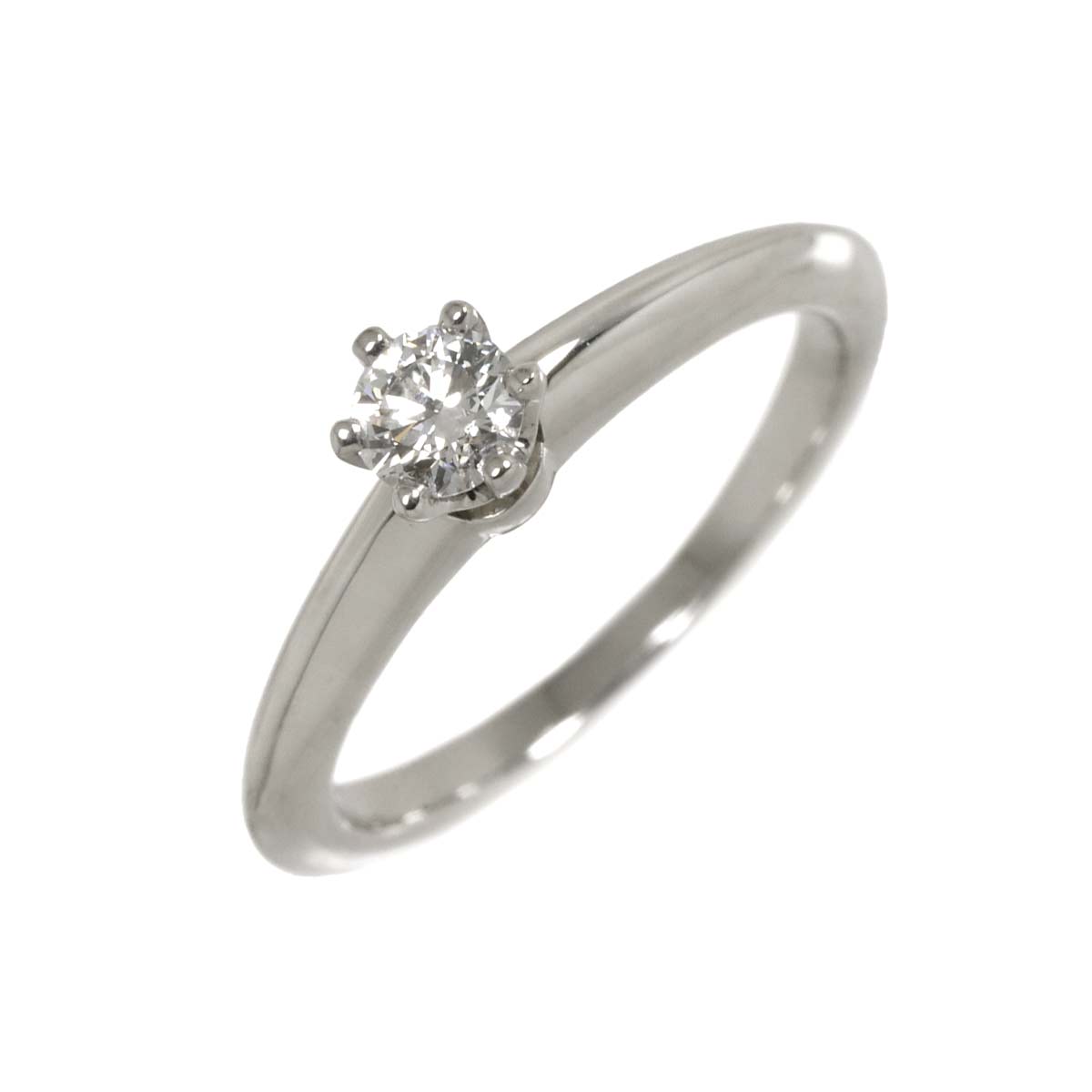 TIFFANY CO. Diamond 0.20ct F/VS1/3EX Ring Platinum Size3.75-4(US)
