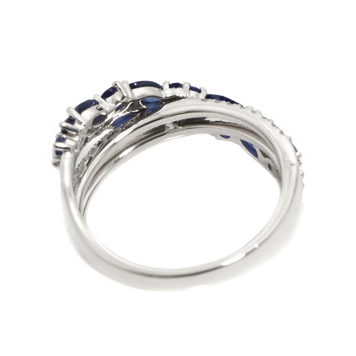 Sapphire 0.94ct Diamond 0.12ct Ring Pt Platinum size6(US)