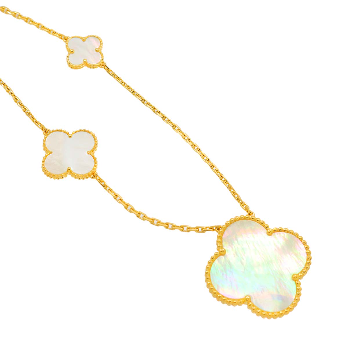 Magic Alhambra 11P Mother of Pearl MOP Necklace 18K YG