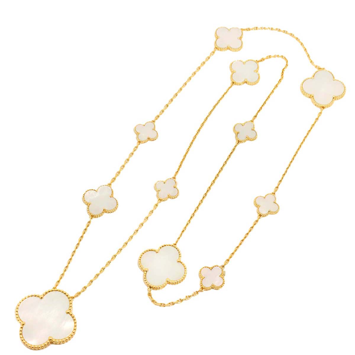 Magic Alhambra 11P Mother of Pearl MOP Necklace 18K YG