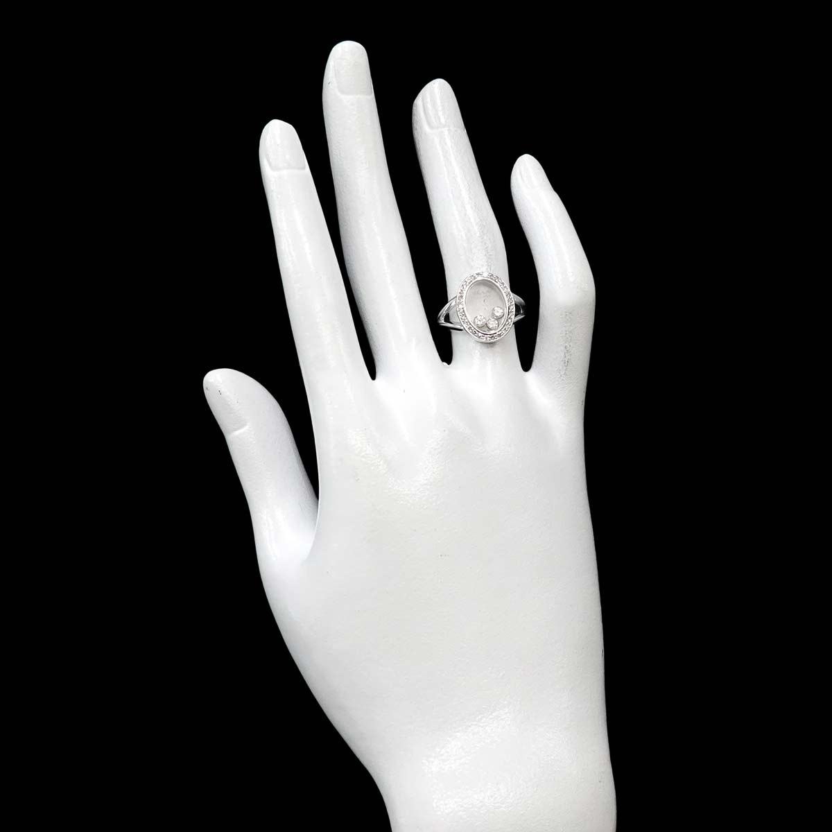 Happy Diamond Ring 18K White Gold 750 Size6.25-6.5(US)