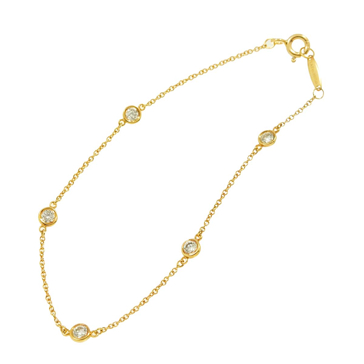 By The Yard Diamond 5P Bracelet 18K Yellow Gold 750