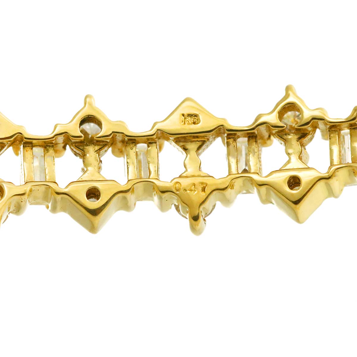 Diamond 0.47ct Bracelet 18K K18 YG Yellow Gold 750