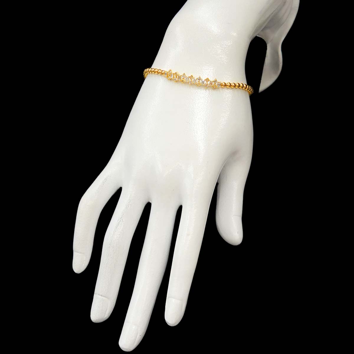 Diamond 0.47ct Bracelet 18K K18 YG Yellow Gold 750