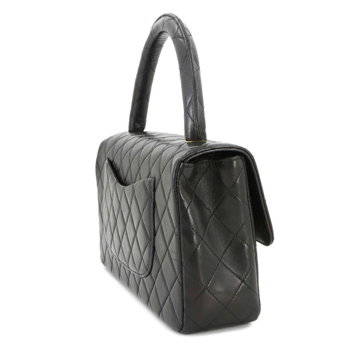 Matelasse Hand Bag Leather Black Vintage Coco Logos
