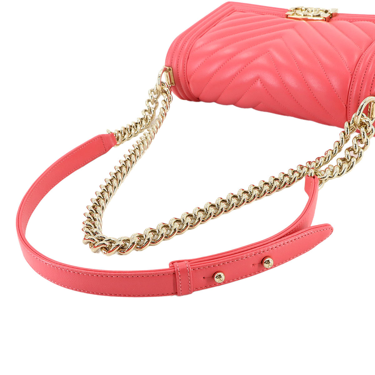 BOY CHANEL Chain Shoulder Bag Leather Pink A67086 Chevron