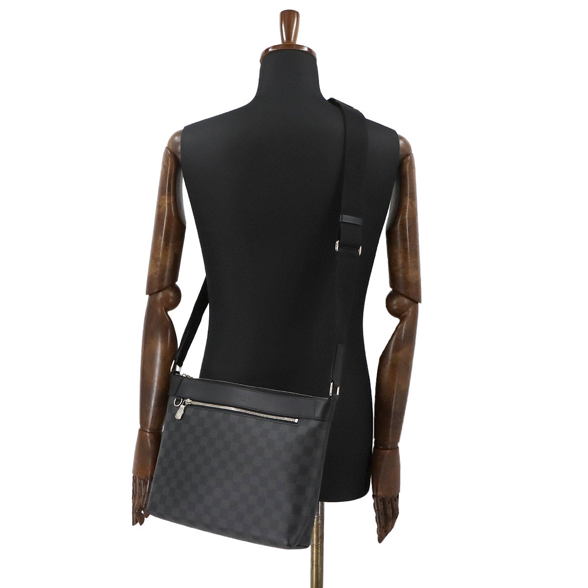 Damier Graphite Mick PM NM Shoulder Bag Black Gray N40003
