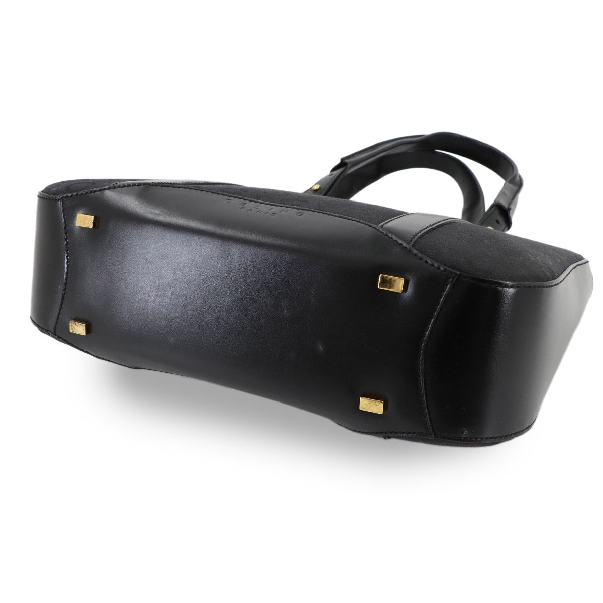 Macadam C Logos Tote Bag Canvas Leather Black Purse