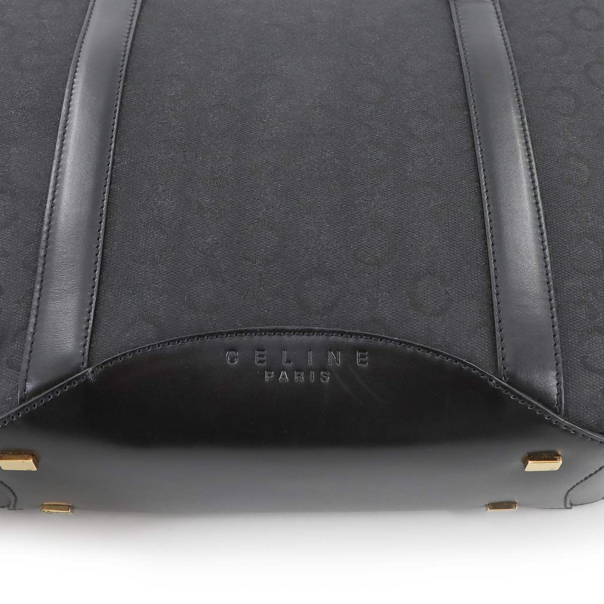 Macadam C Logos Tote Bag Canvas Leather Black Purse