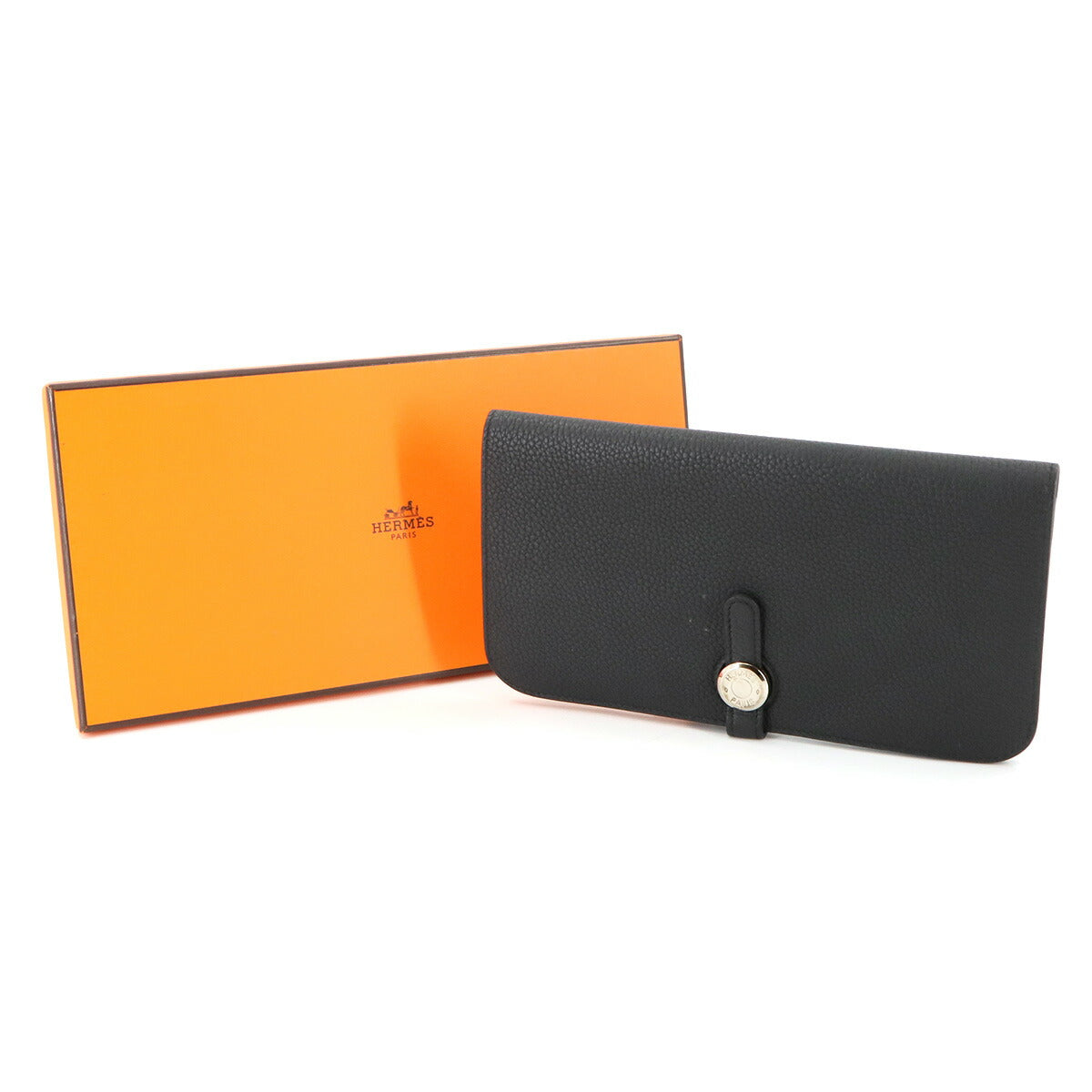 Dogon Long Wallet Togo Black Purse