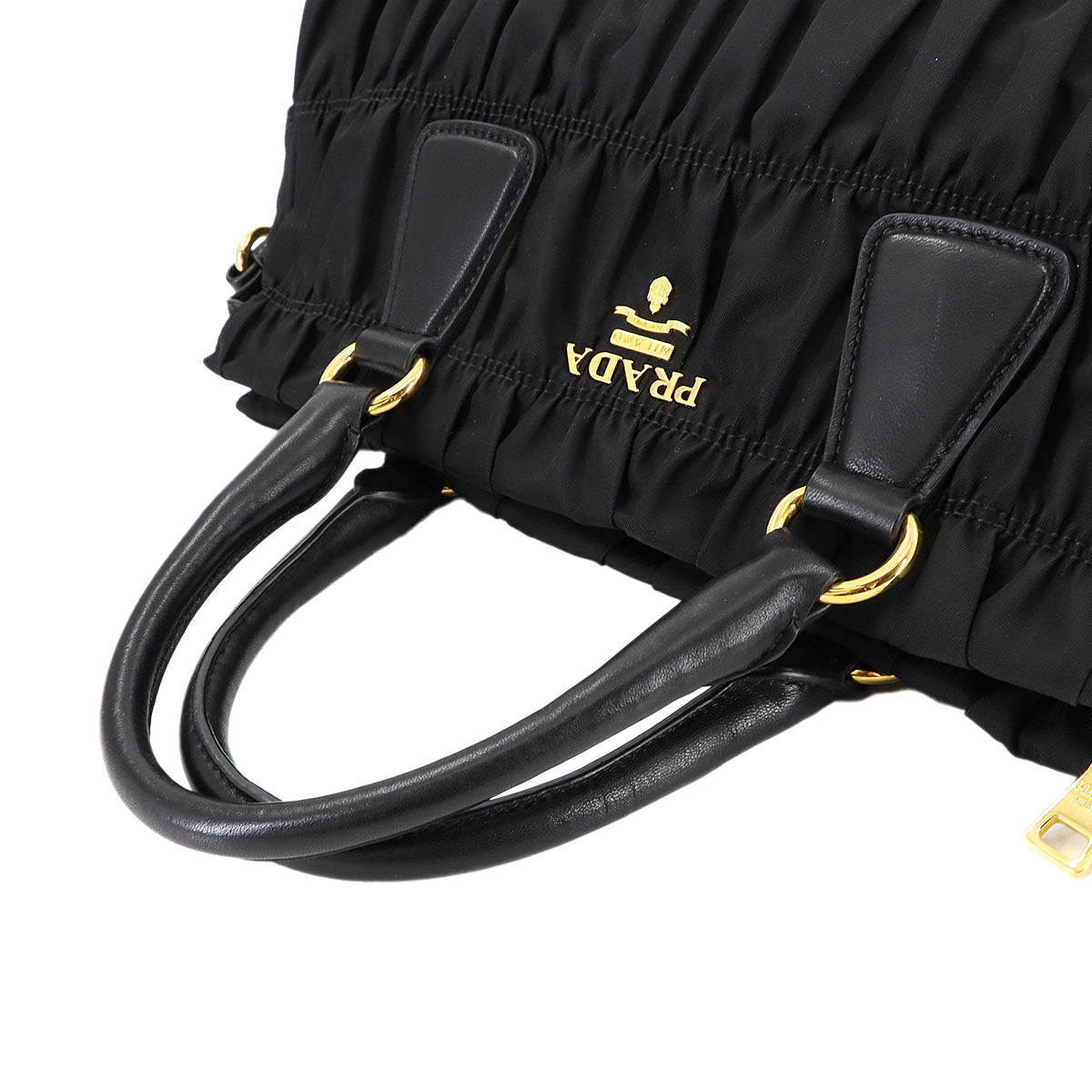 2way Hand Shoulder Bag Nylon Leather Nero Black B1407M