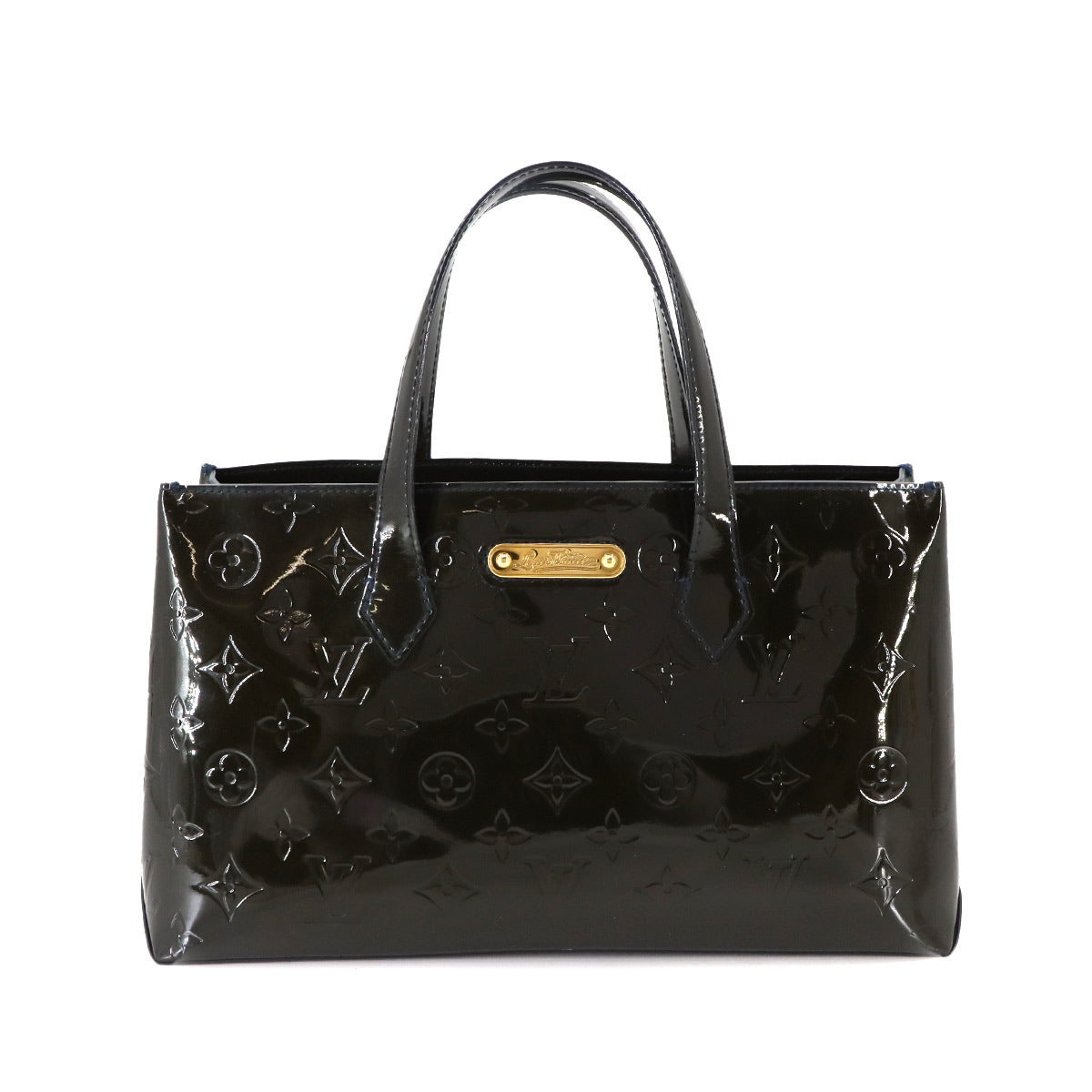 Monogram Vernis Wilshire PM Hand Bag Leather Navy M91451