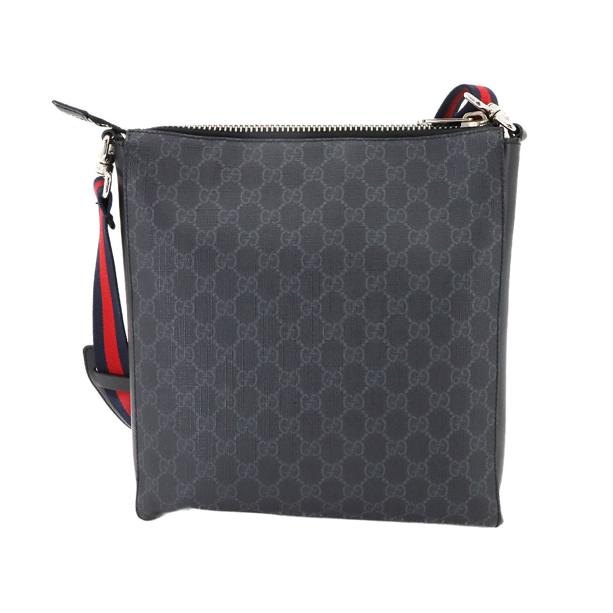 GG Supreme Messenger Shoulder Bag Black 474137 Purse