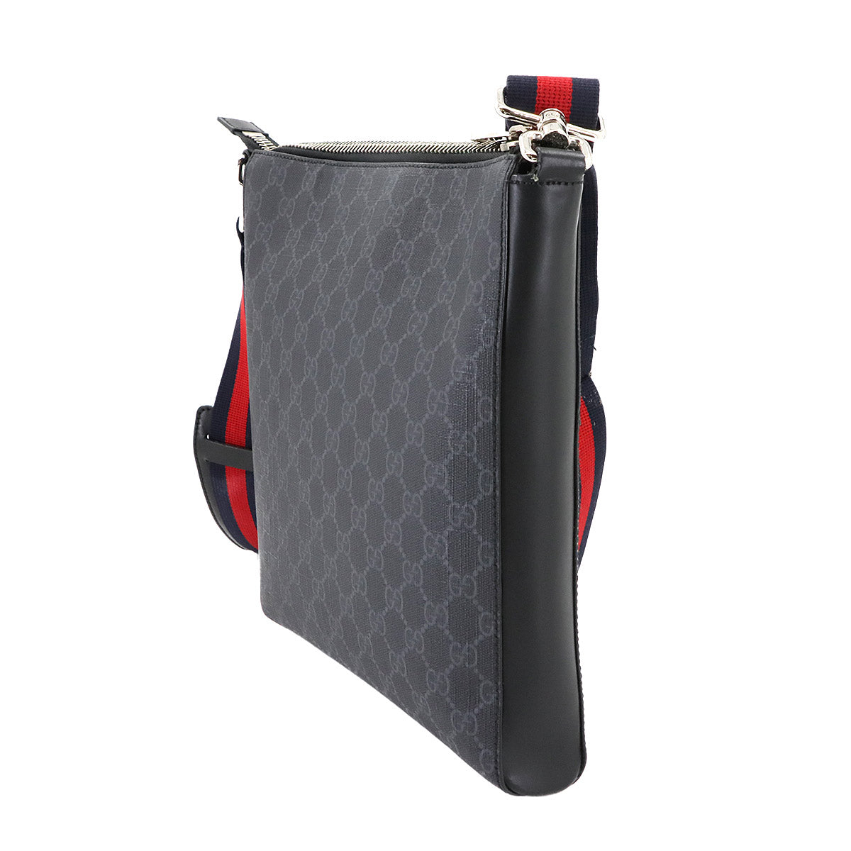 GG Supreme Messenger Shoulder Bag Black 474137 Purse