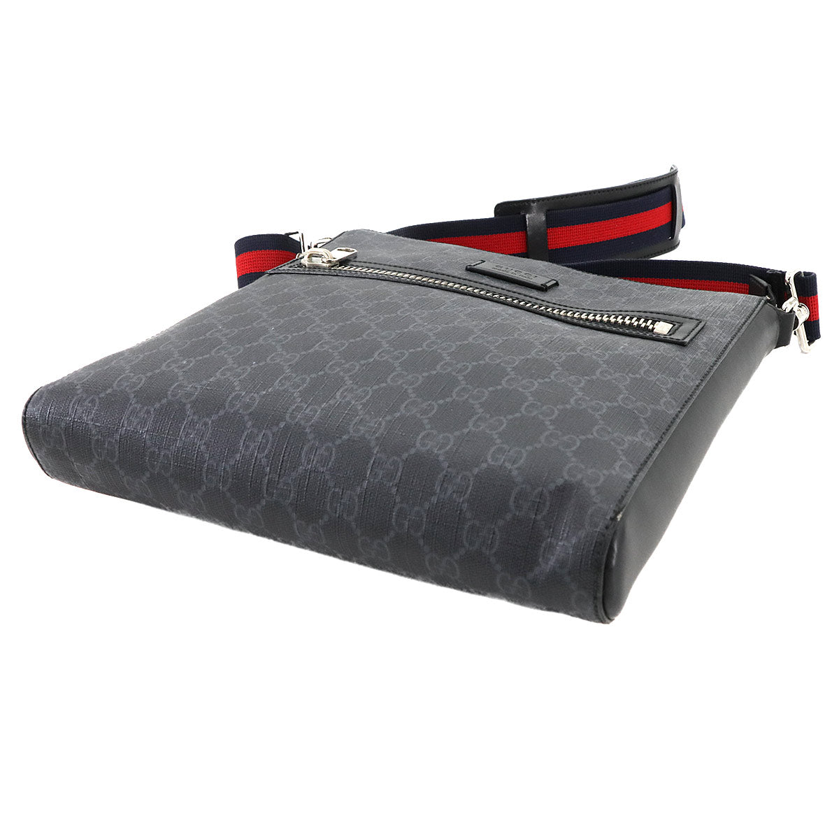 GG Supreme Messenger Shoulder Bag Black 474137 Purse