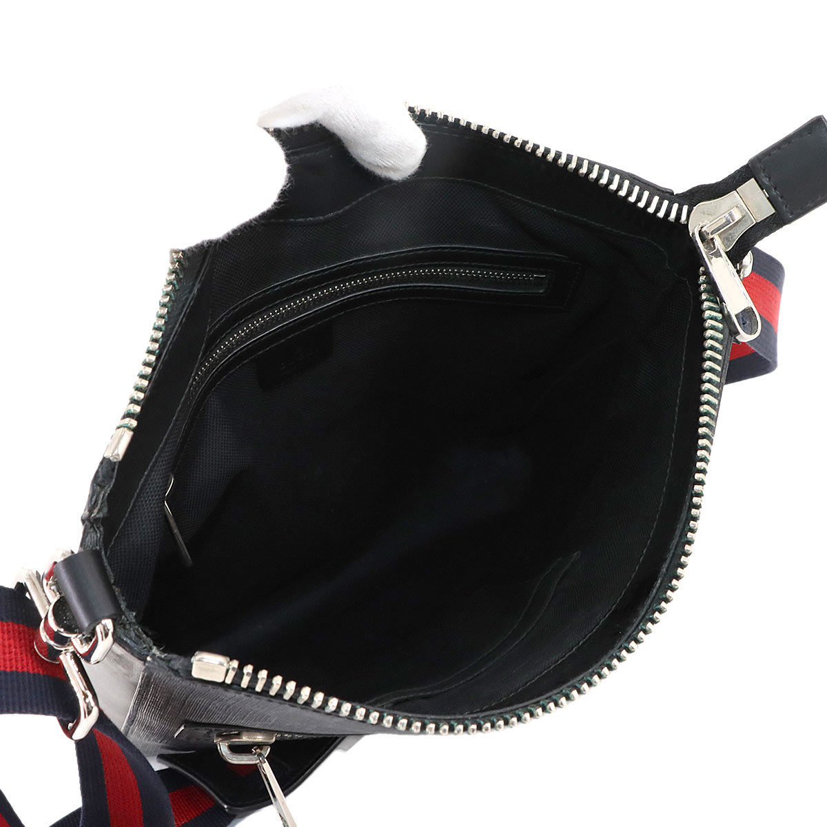 GG Supreme Messenger Shoulder Bag Black 474137 Purse