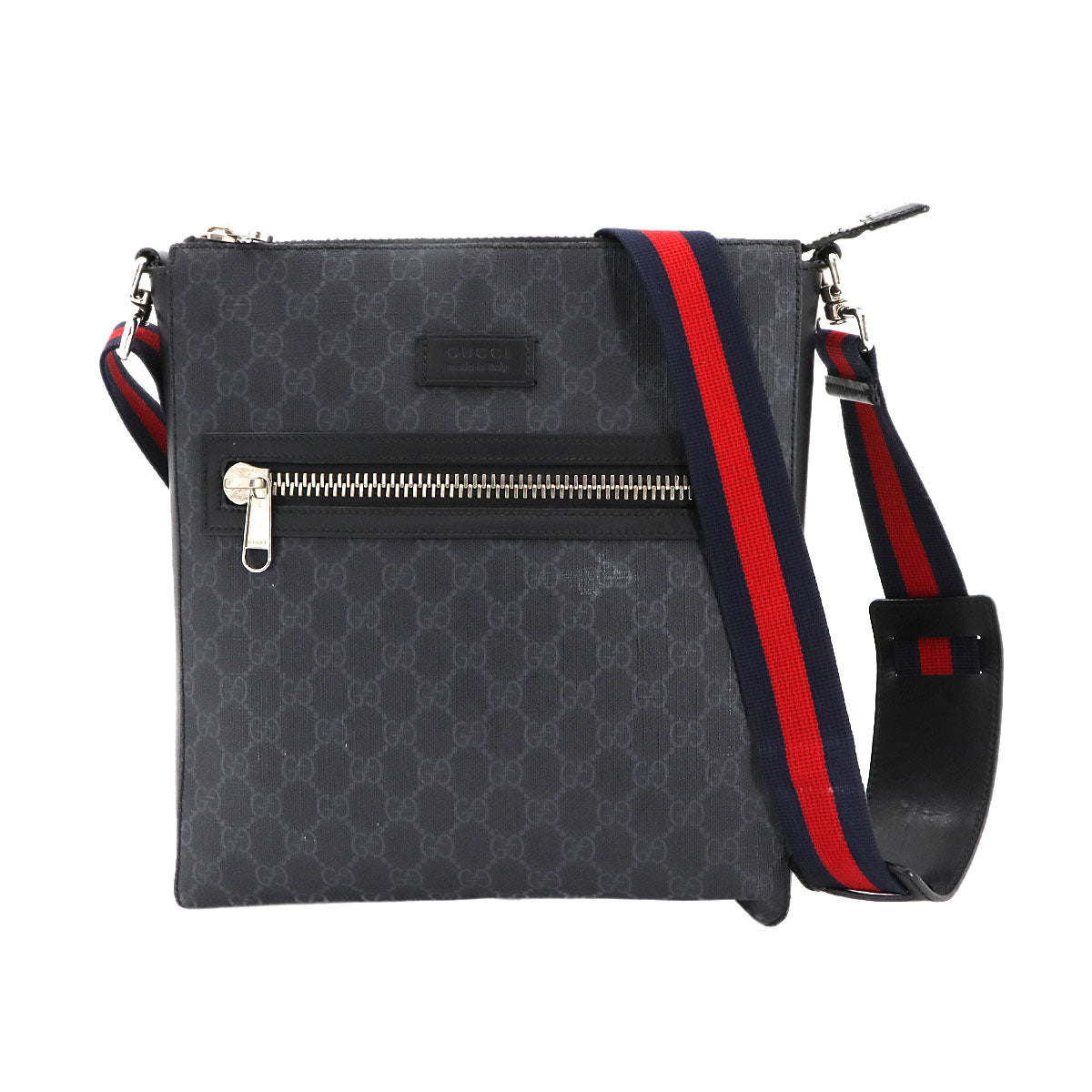 GG Supreme Messenger Shoulder Bag Black 474137 Purse