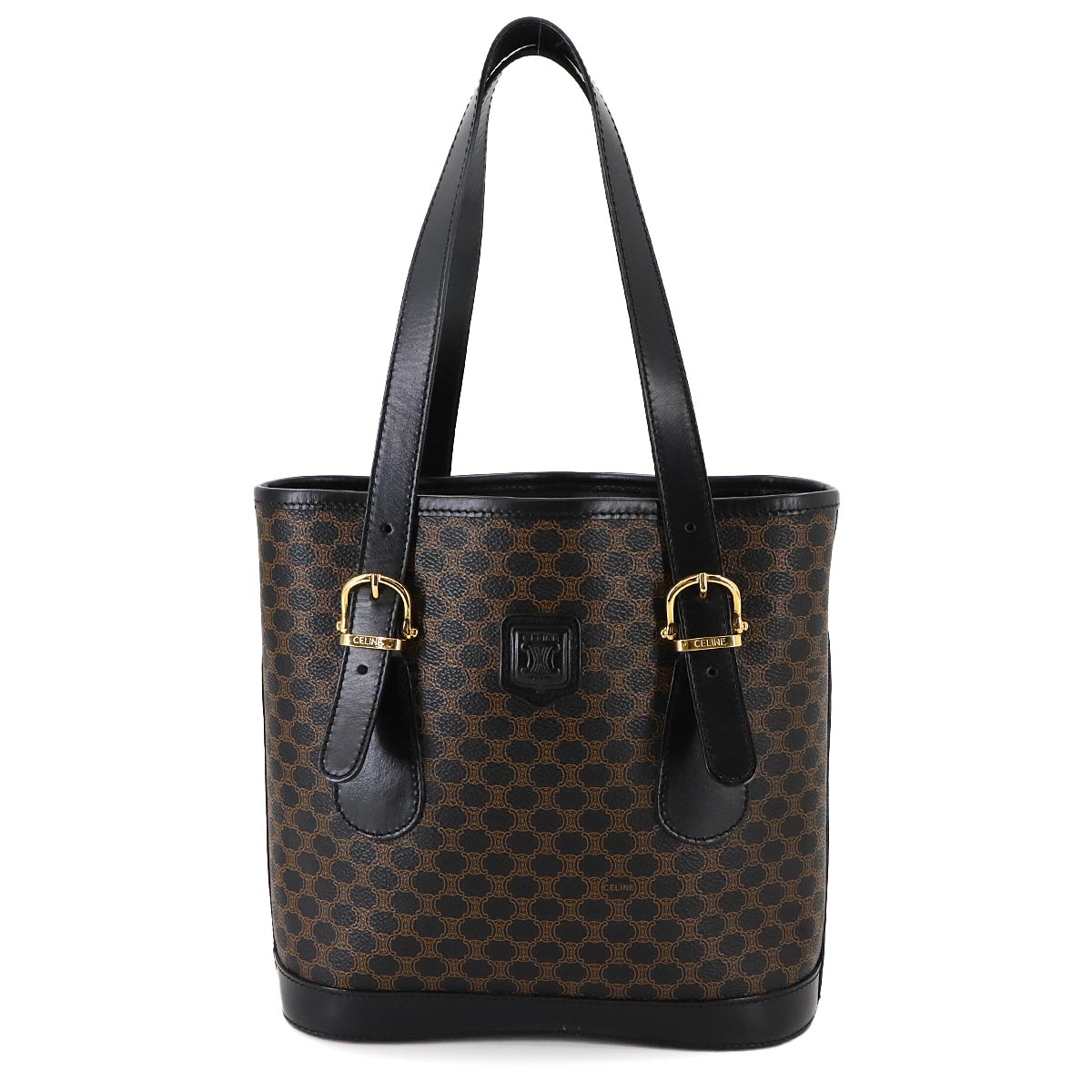 Macadam Tote Bag PVC Leather Black Brown Vintage Purse