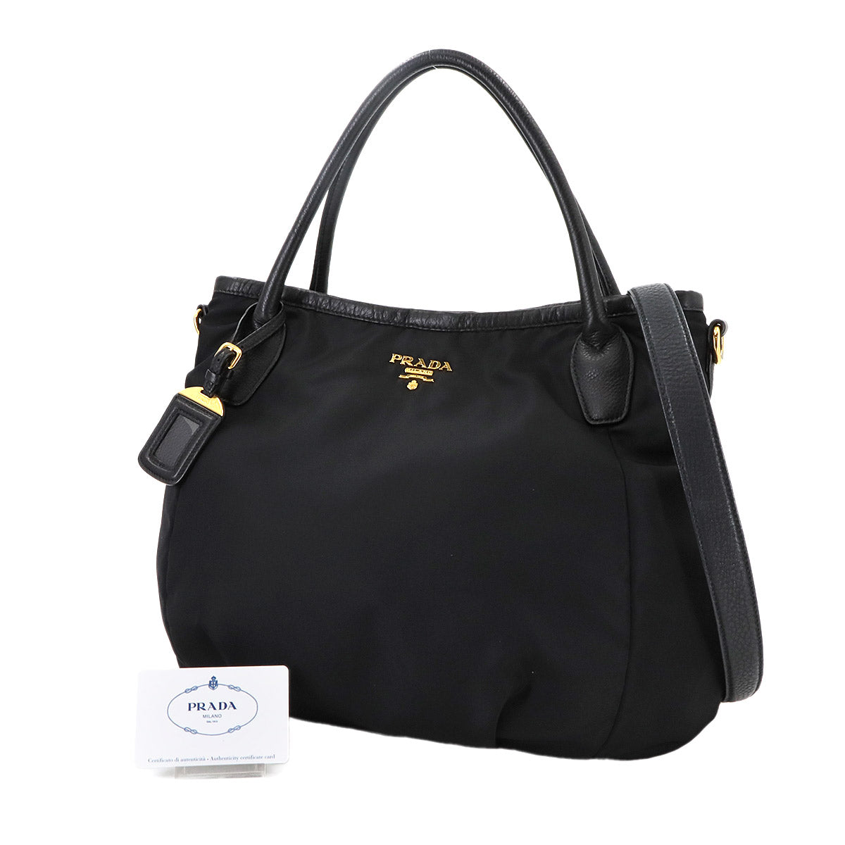2way Hand Shoulder Bag Nylon Leather Nero Black BR4420 Purse
