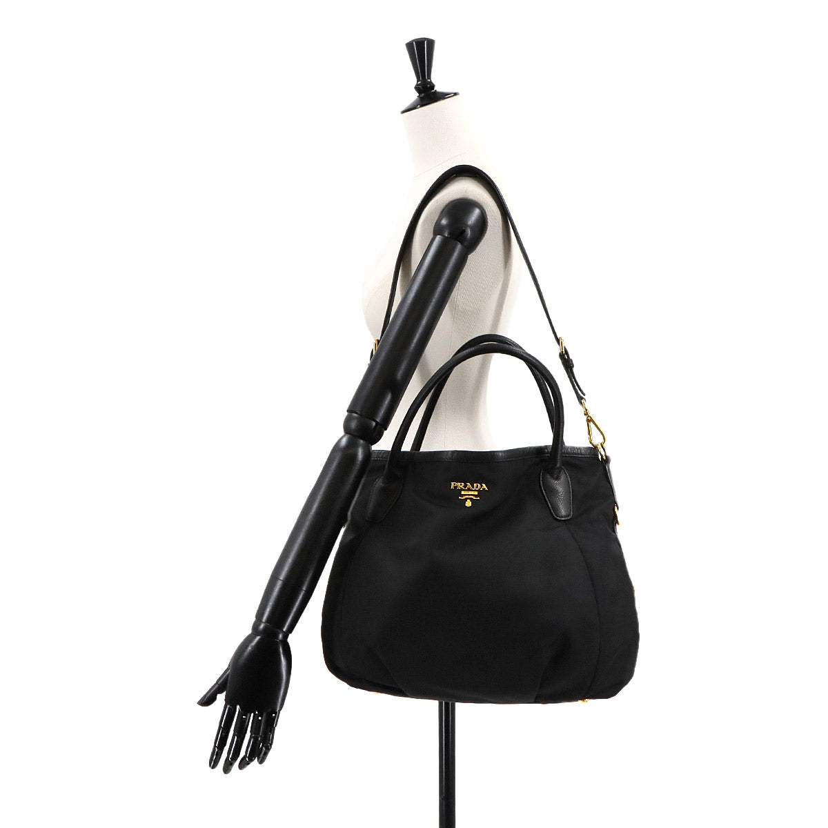 2way Hand Shoulder Bag Nylon Leather Nero Black BR4420 Purse