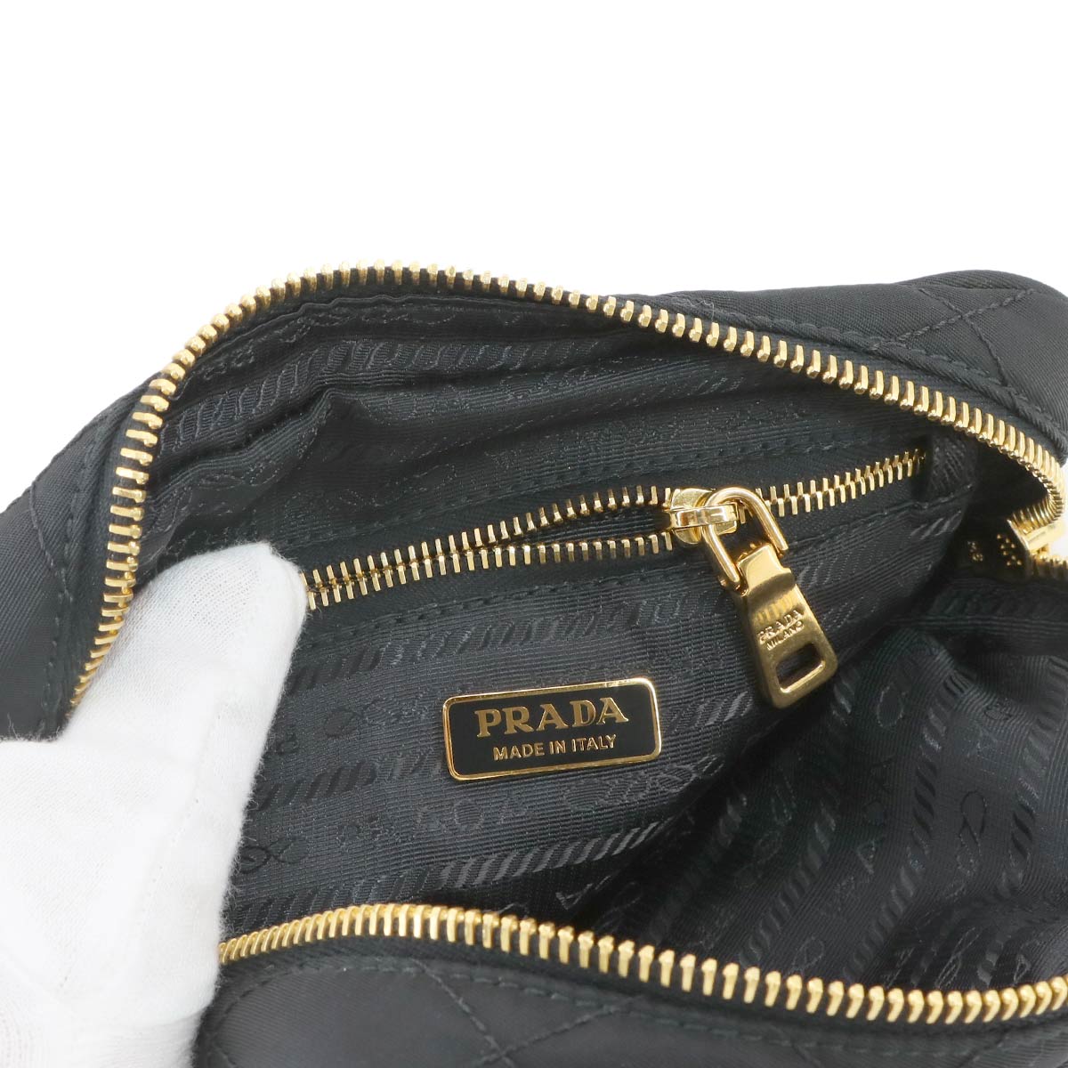 Pouch Nylon Black Purse floral embroidery