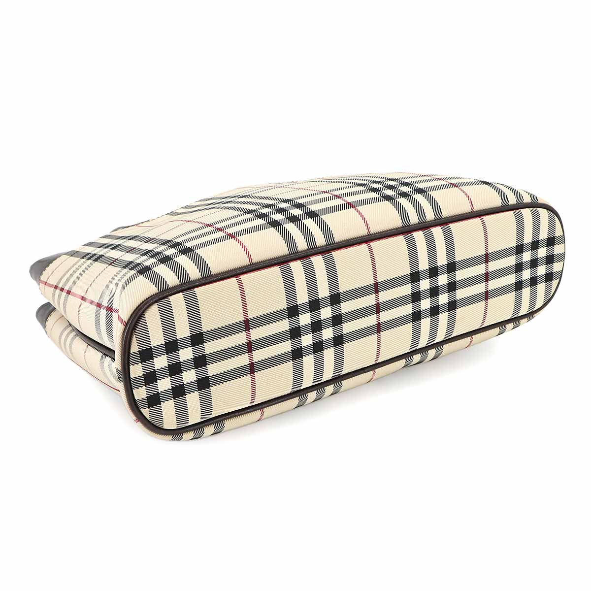 Plaid Hand Bag Canvas Leather Purse