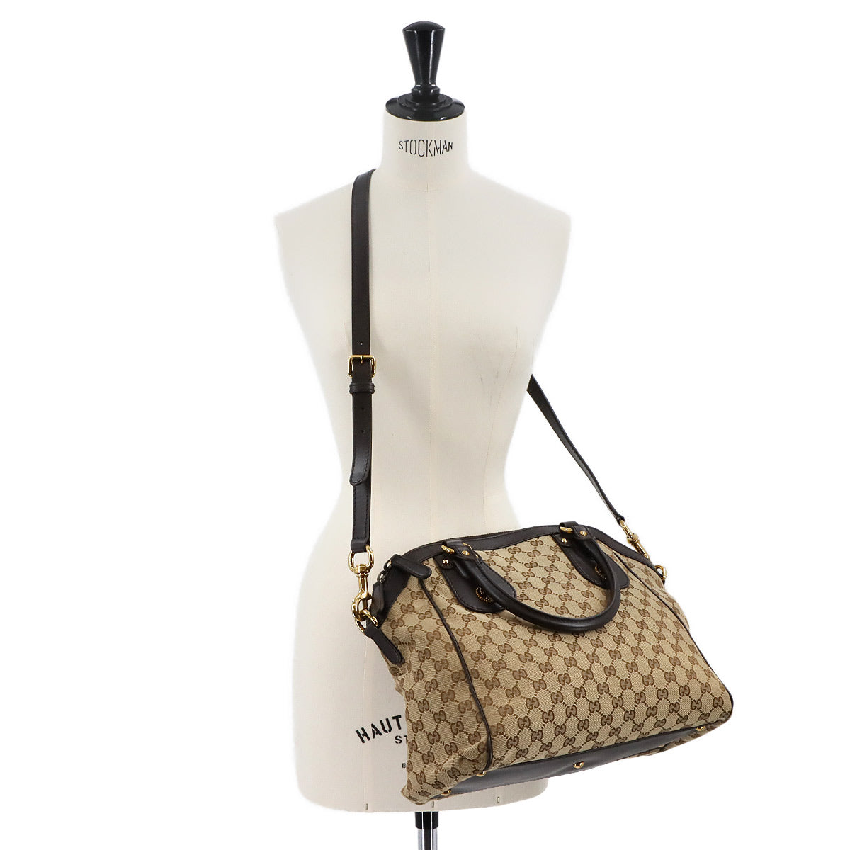 GG Canvas Scarlett 2way Tote Shoulder Bag Leather Beige 282299