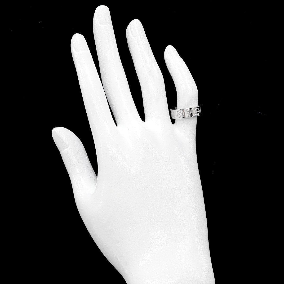 Love Diamond 1P Ring 18K White Gold 750 size47 4(US)