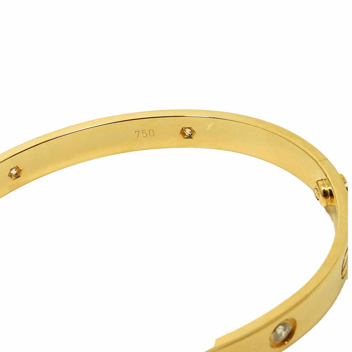 Love Bracelet Diamond 4P Bangle 18K YG 750 Size17