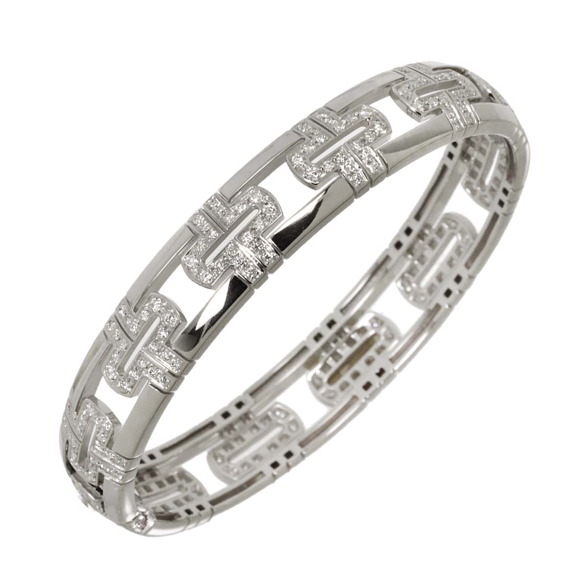 Parentesi Open Diamond Bracelet 18K White Gold 750