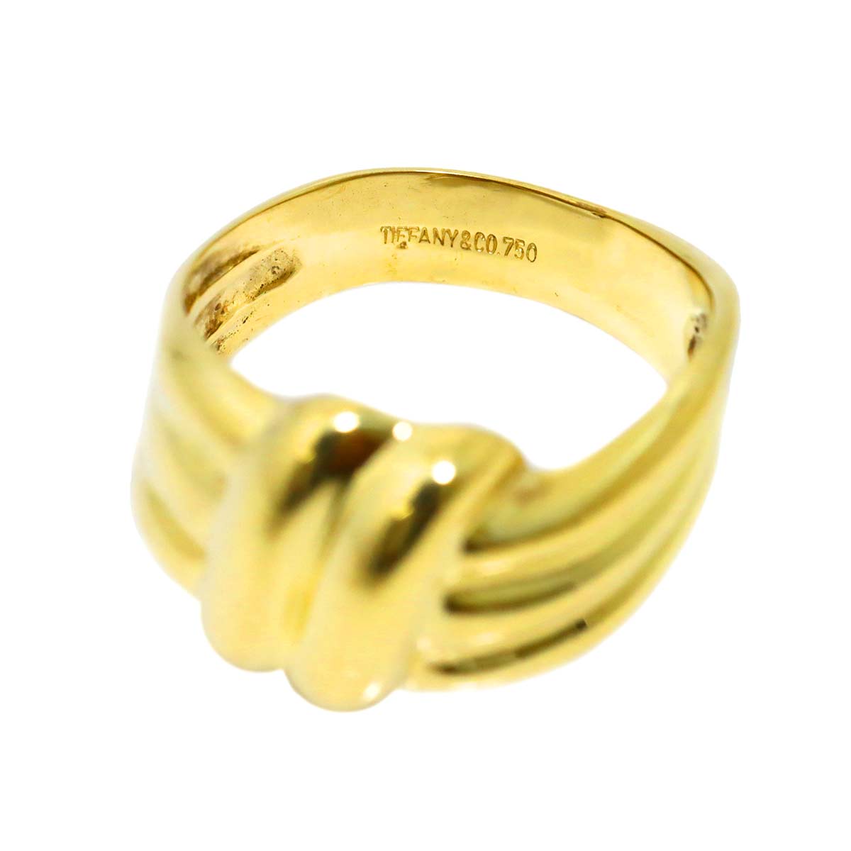 Ring 18K YG Yellow Gold 750 size5.5-5.75(US)