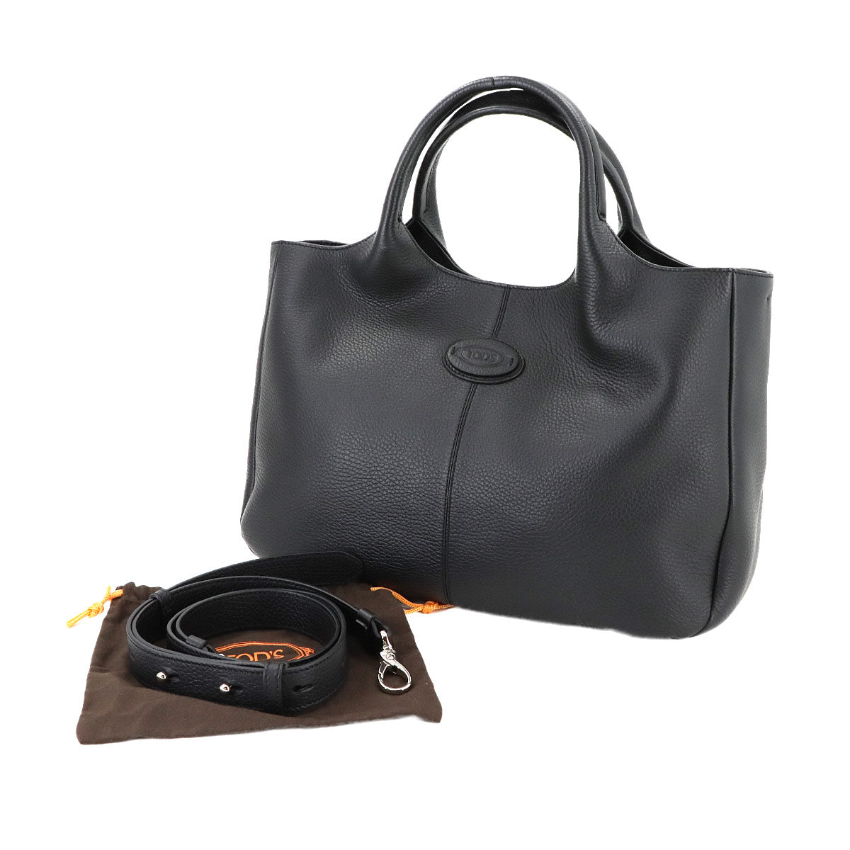 ALF Shopping Bag Piccola Tote Shoulder Bag Leather Black