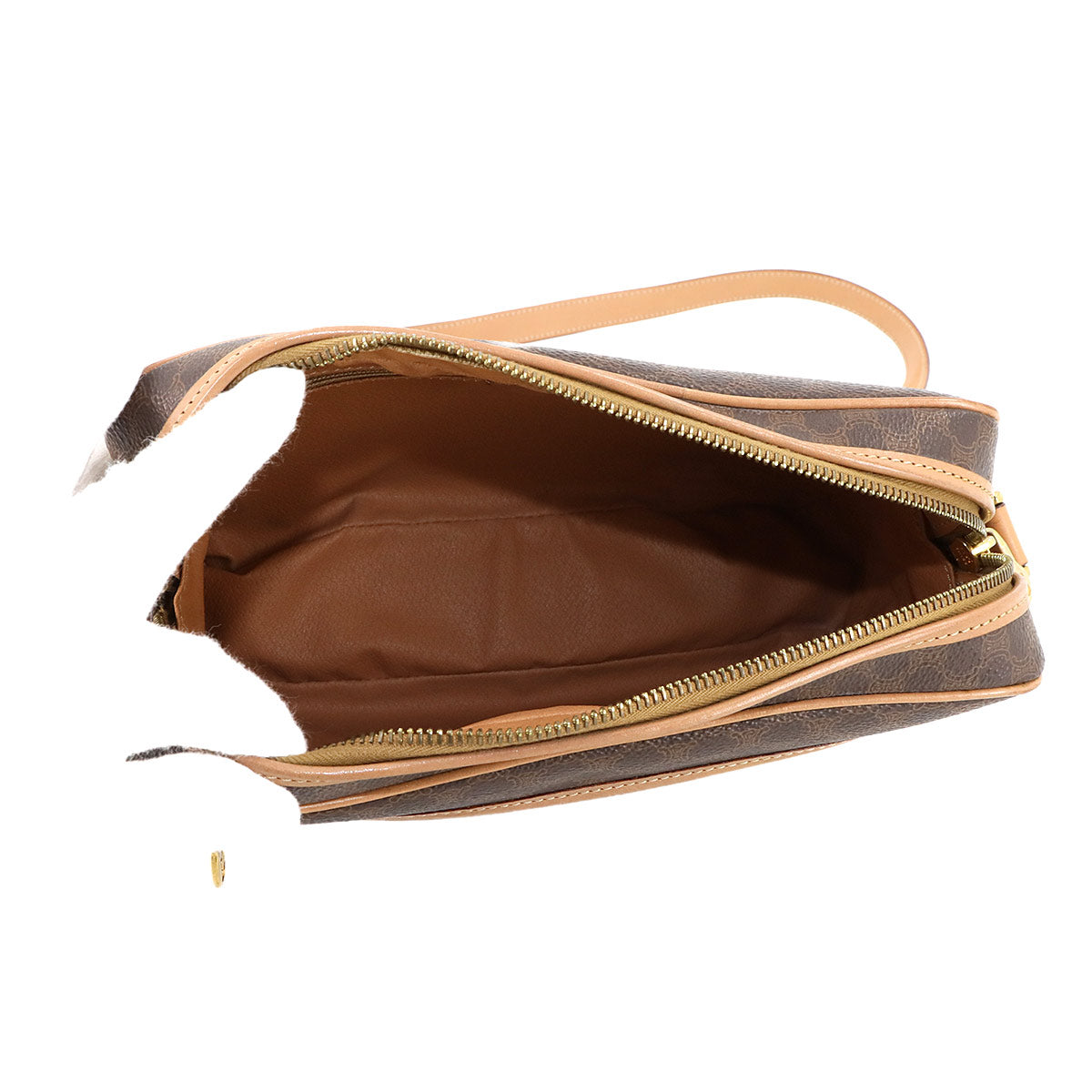 Macadam Shoulder Bag Leather PVC Brown Vintage Purse