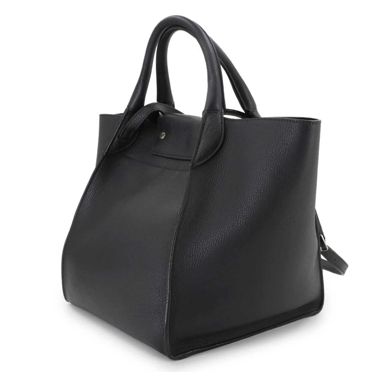 Big Bag Small With Longstrap Hand Shoulder Bag Leather Black