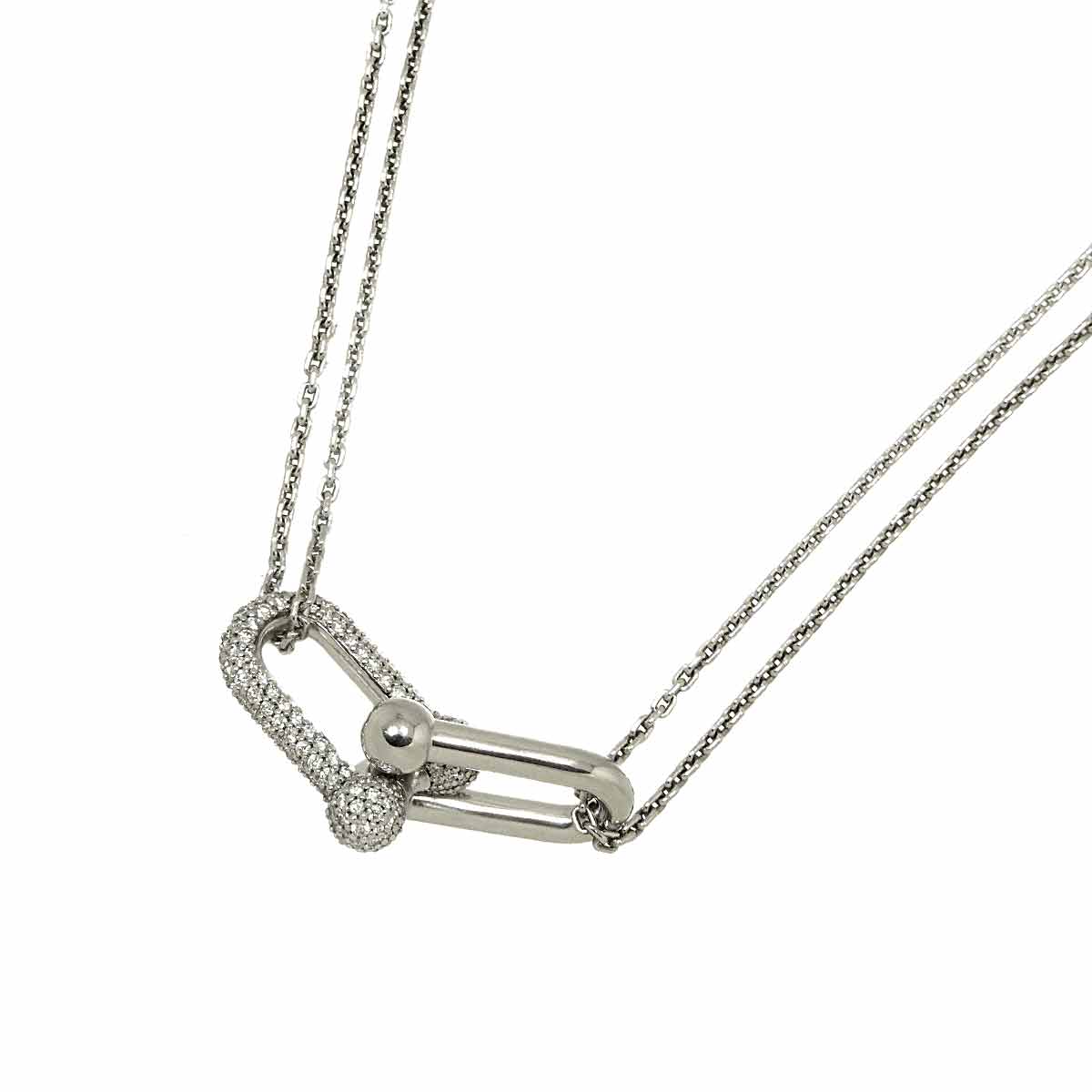 Hardware Diamond 0.74ct Necklace 18K White Gold 750
