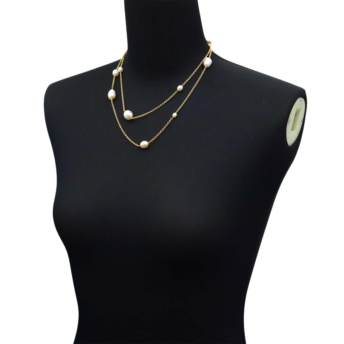By The Yard Freshwater cultured pearl Necklace 18K YG 750