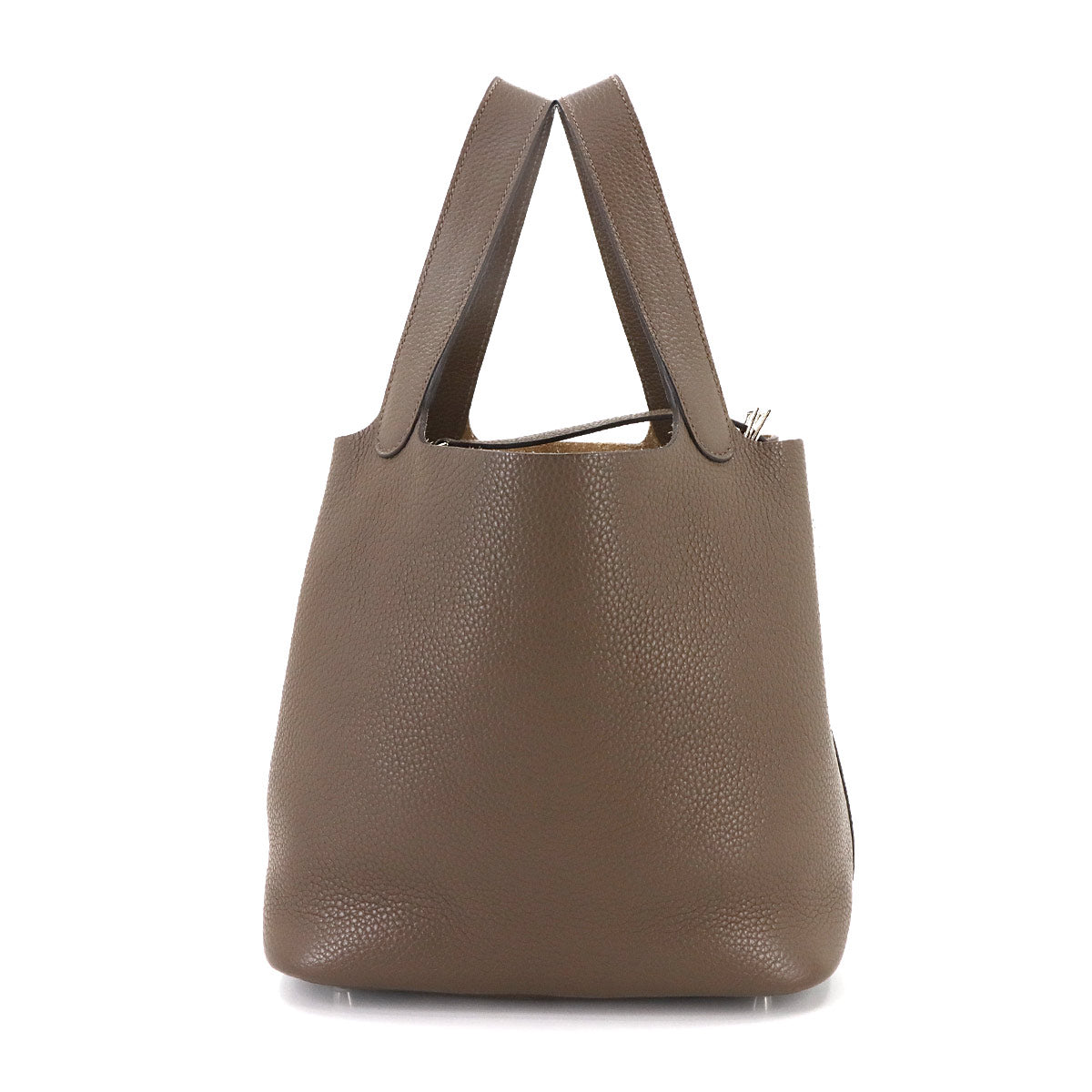 Picotin Lock MM Hand Bag Taurillon Clemence Taupe Purse