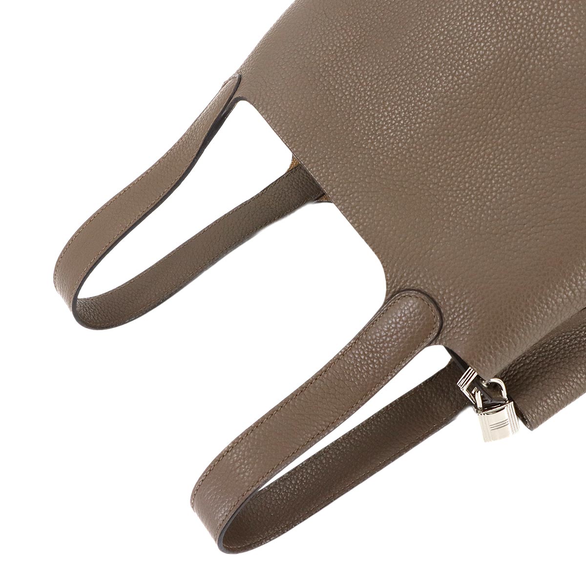 Picotin Lock MM Hand Bag Taurillon Clemence Taupe Purse