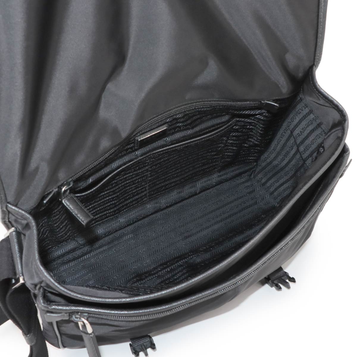 Shoulder Bag Nylon Saffiano Leather Nero 2VD793 Purse