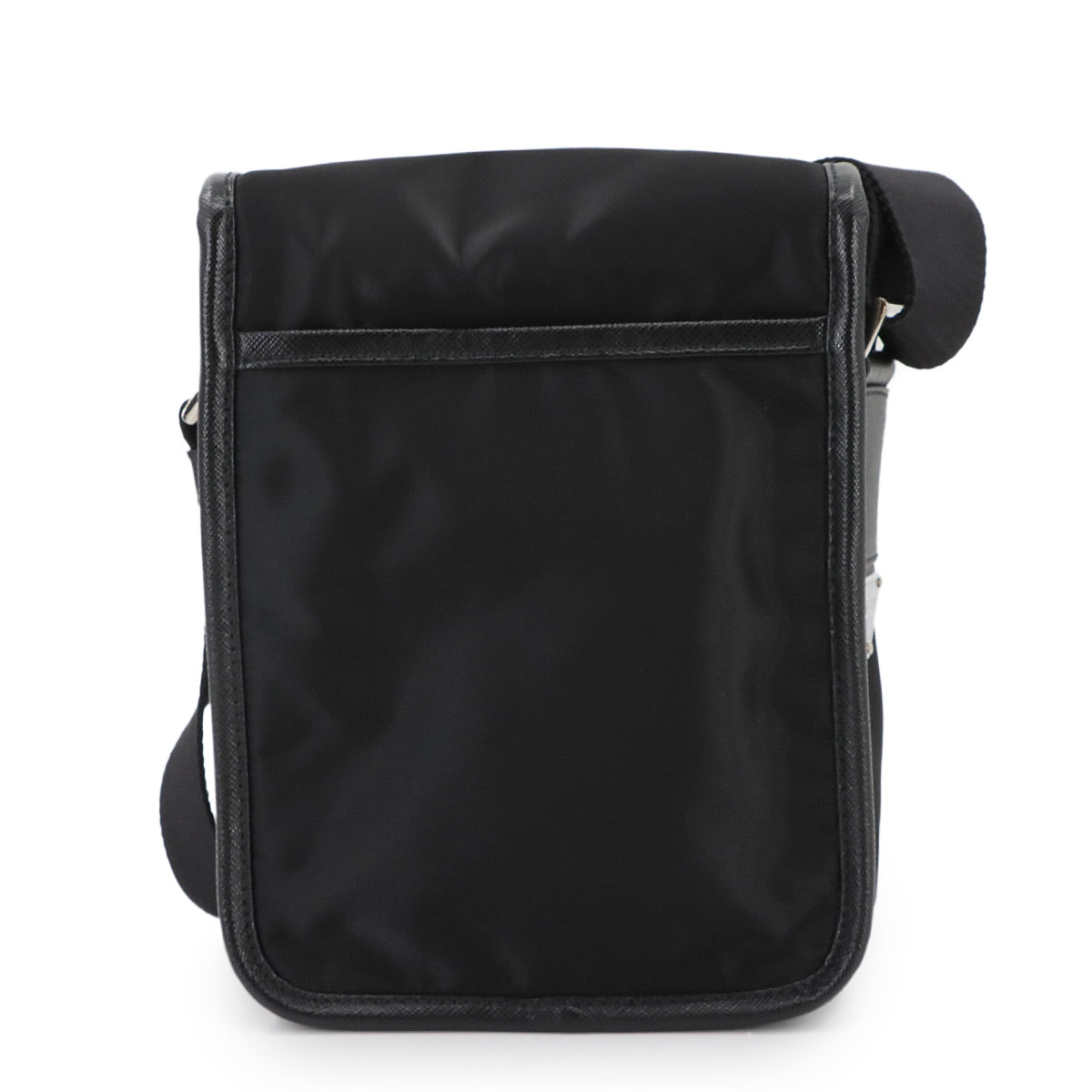 Shoulder Bag Nylon Saffiano Leather Nero Black 2VD028 Purse