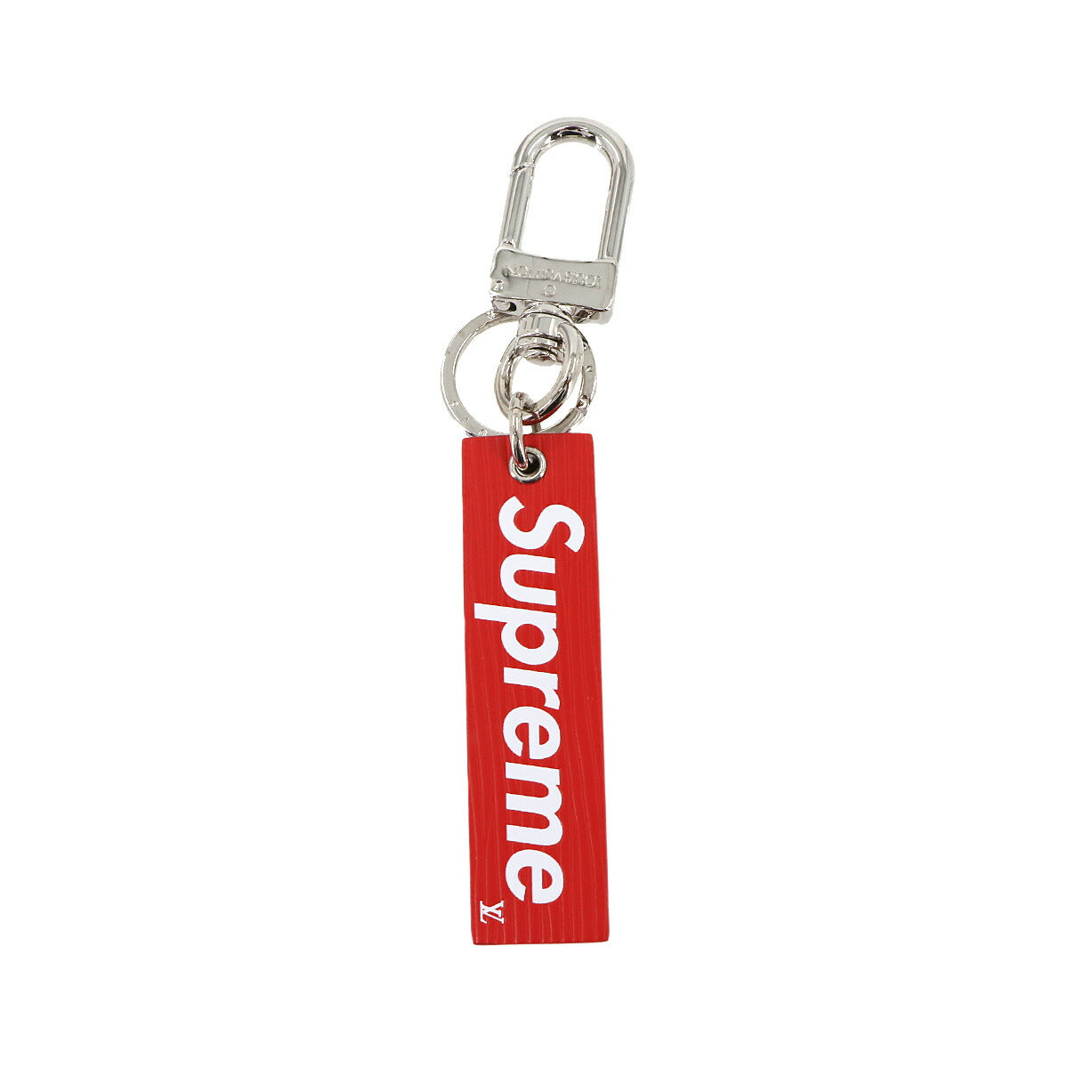 Epi Downtown Tag Charm Leather Red White Silver MP2074