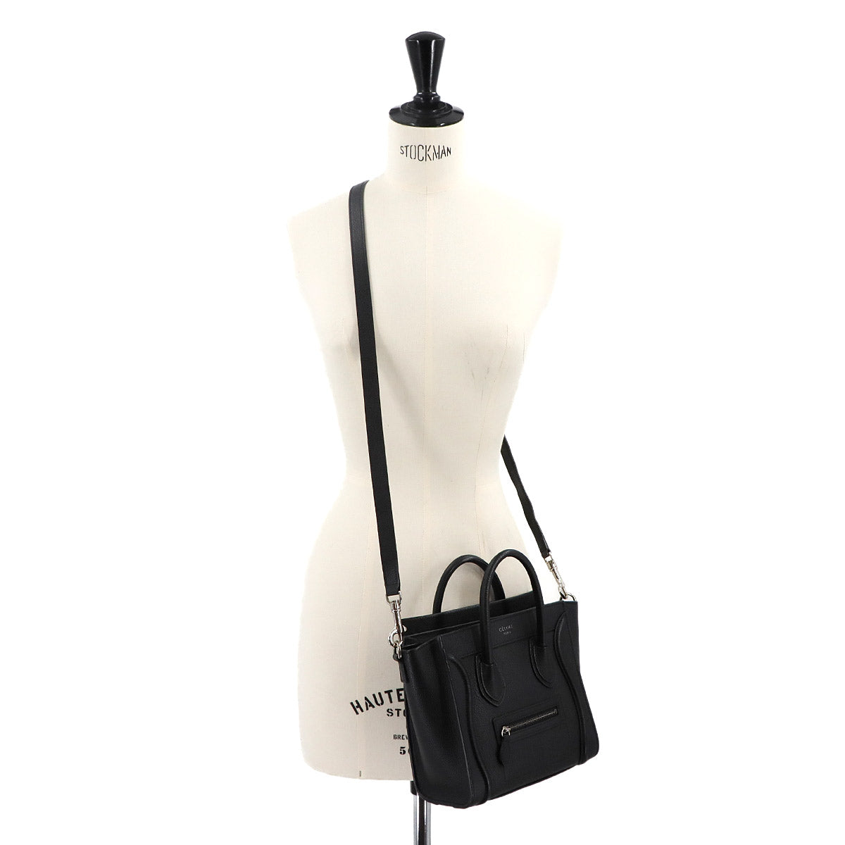 Luggage Nano Shopper Hand Shoulder Bag Leather Black 168243