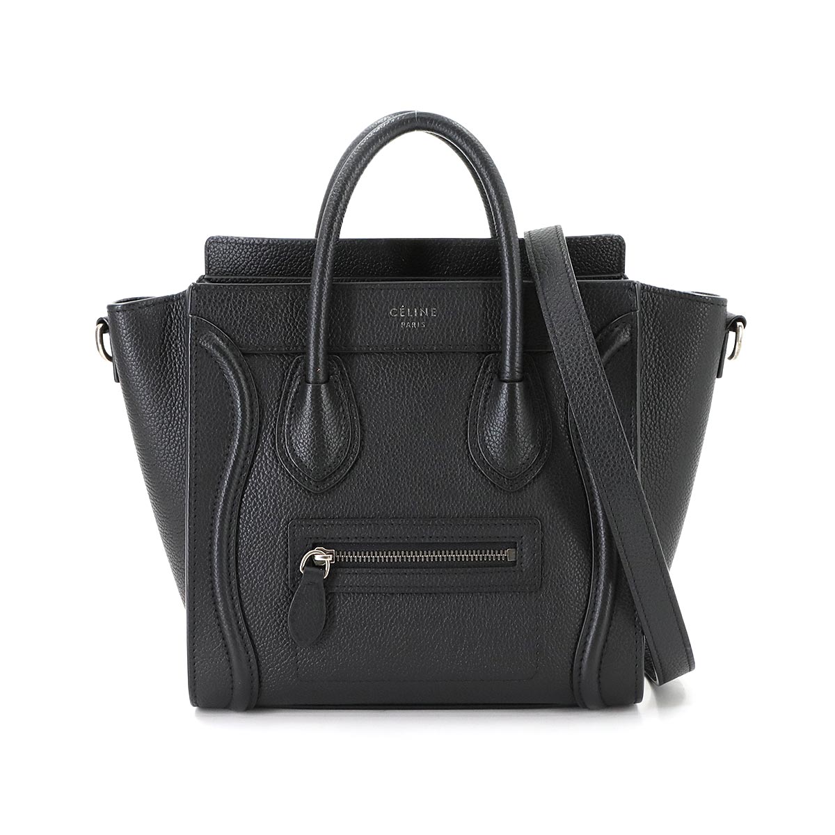 Luggage Nano Shopper Hand Shoulder Bag Leather Black 168243