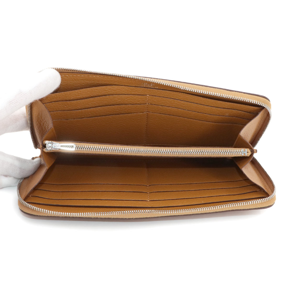 Azapp Long Classic Wallet Veau Togo Caramel