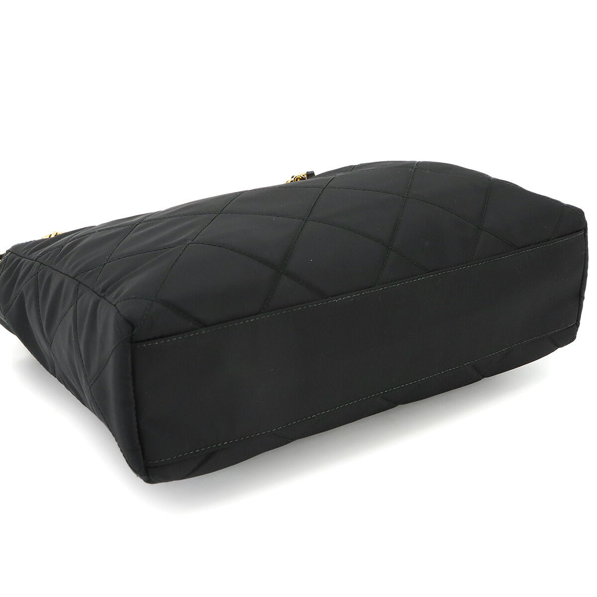 Nylon Chain Tote Bag Nylon Saffiano leather Black 1BG529 Quilted