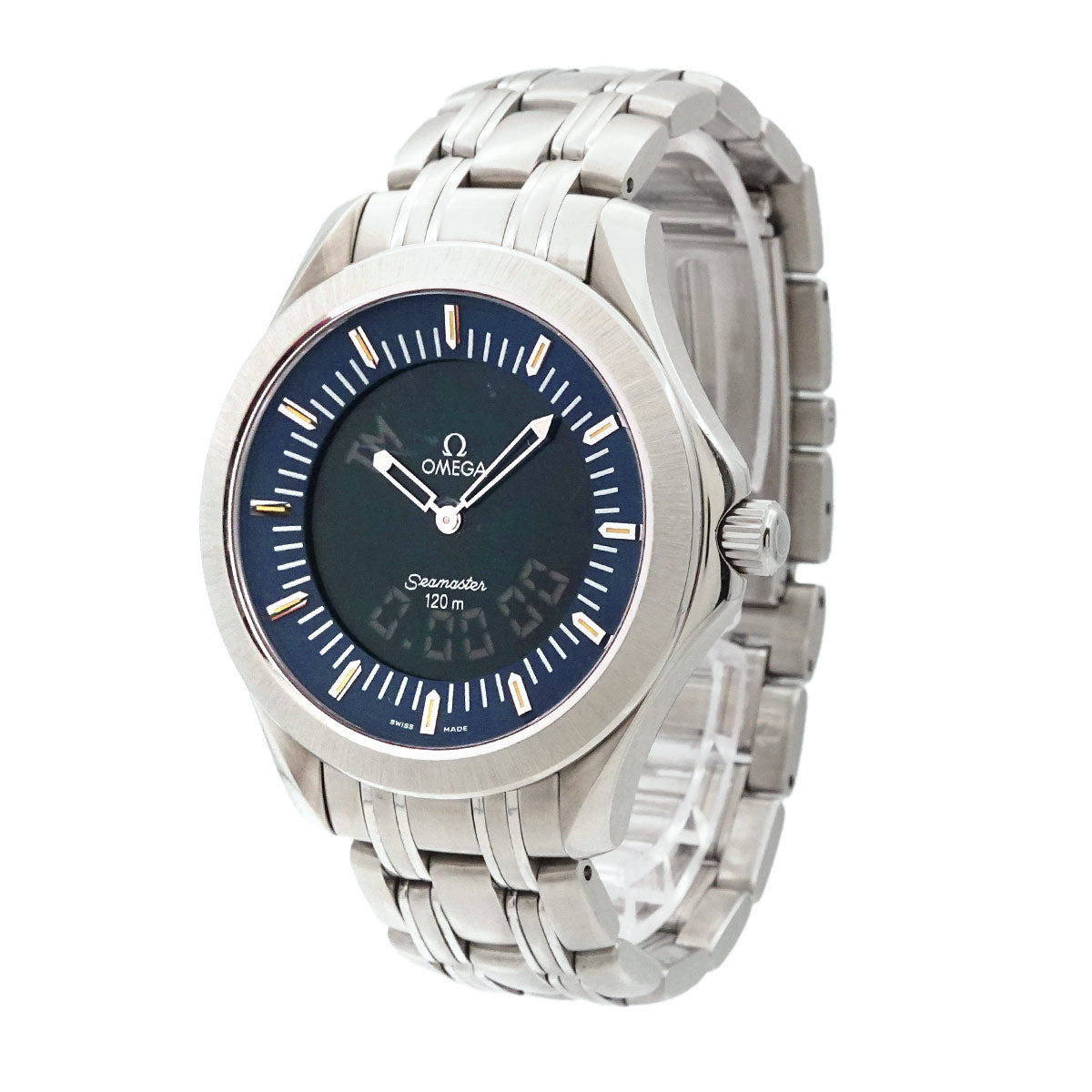 Seamaster 120 2521 81 Quartz Navy Dial Mens Wrist Watch